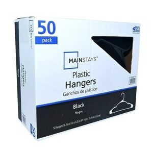 Mainstays Black Plastic Hangers 50pk